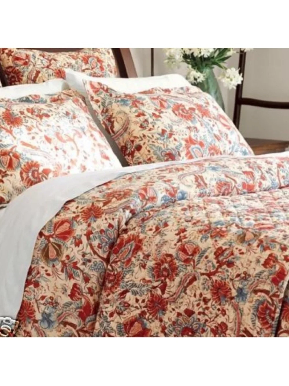 Pottery Barn VTG Jordan Palampore Cotton/Linen Blend (2) Euro Pillow Shams-26x26